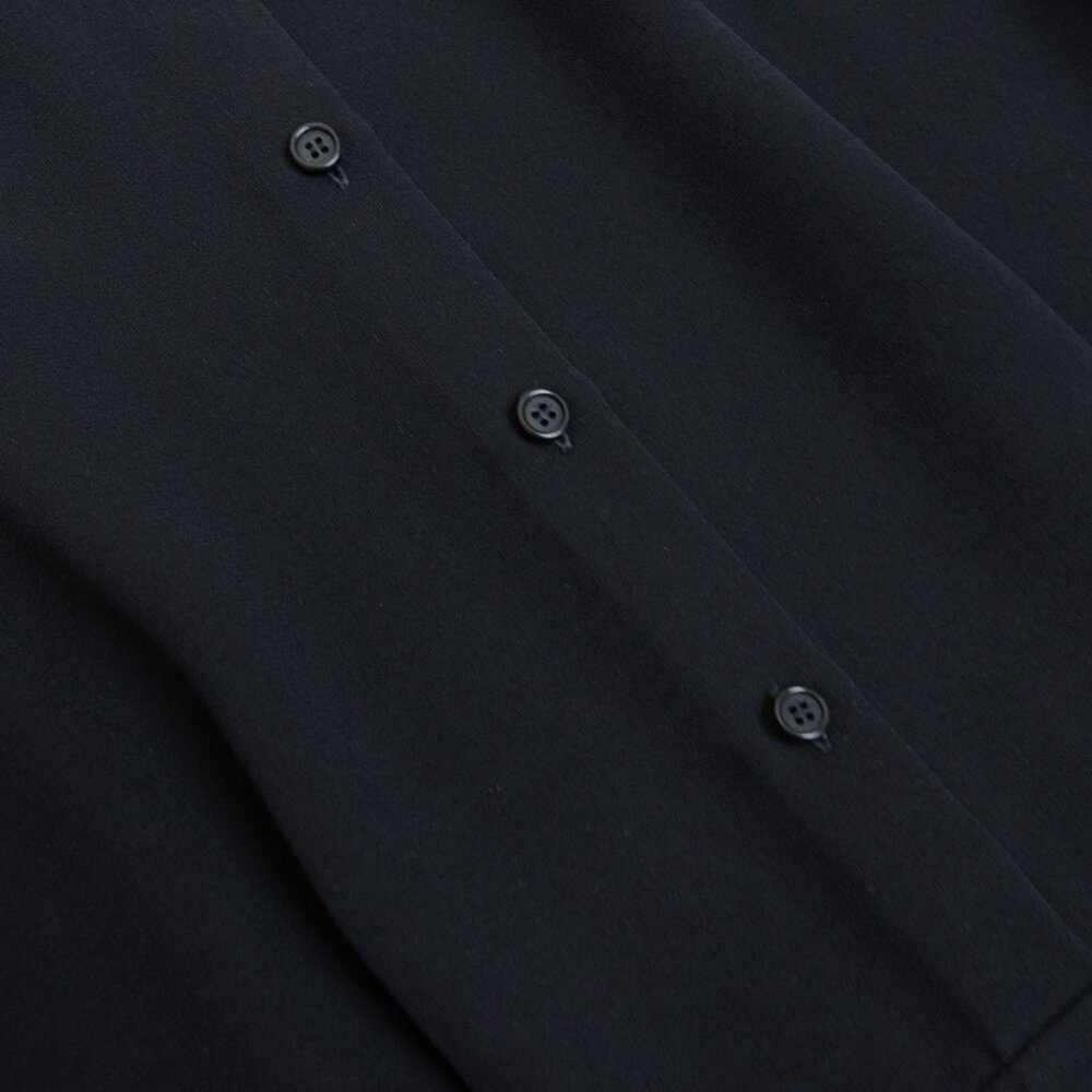 Coach 1941 Black Button Front Collared Shirt Dress Work Dark Academia - Picture 9 of 13